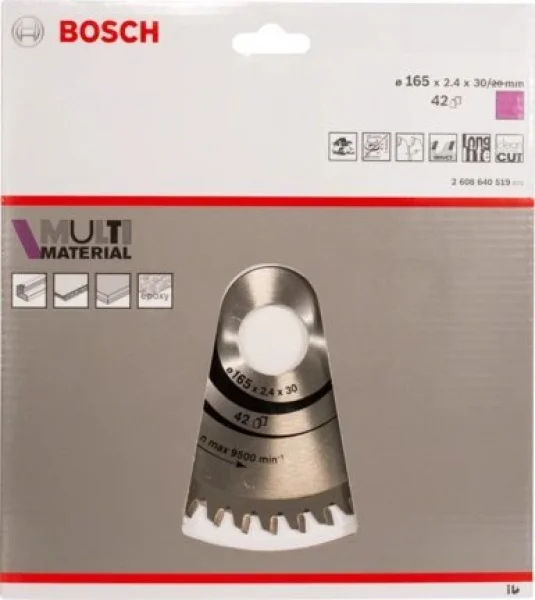 Bosch standard for multi material lama per sega circolare 165x30 mm multimateriale 2608640519 - dettaglio 2