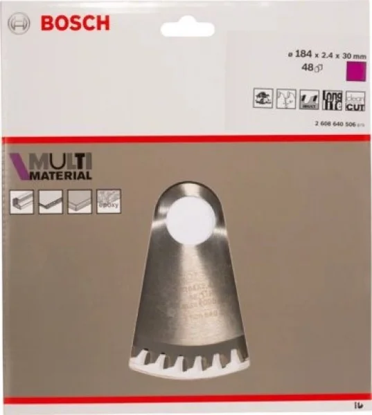 Bosch standard for multi material lama per sega circolare 184x30 mm multimateriale 2608640506 - dettaglio 2