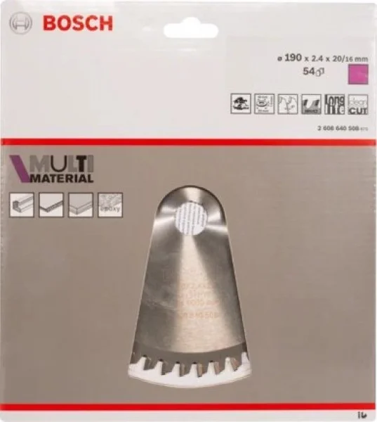 Bosch standard for multi material lama per sega circolare 190x20 mm multimateriale 2608640508 - dettaglio 2