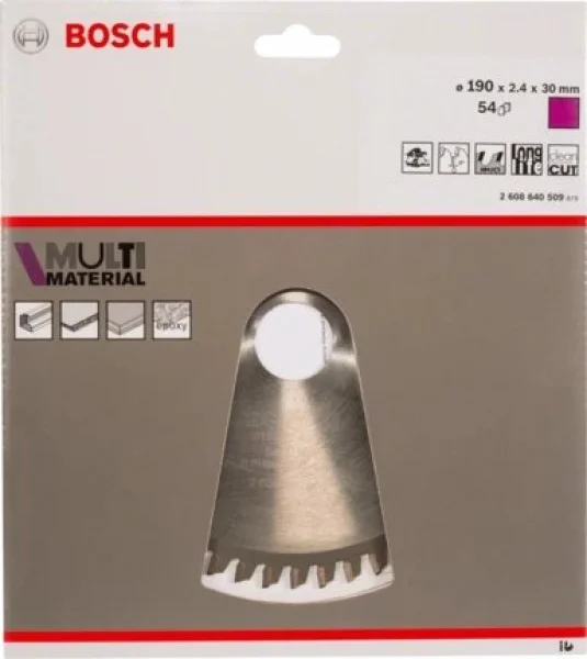 Bosch standard for multi material lama per sega circolare 190x30 mm multimateriale 2608640509 - dettaglio 2