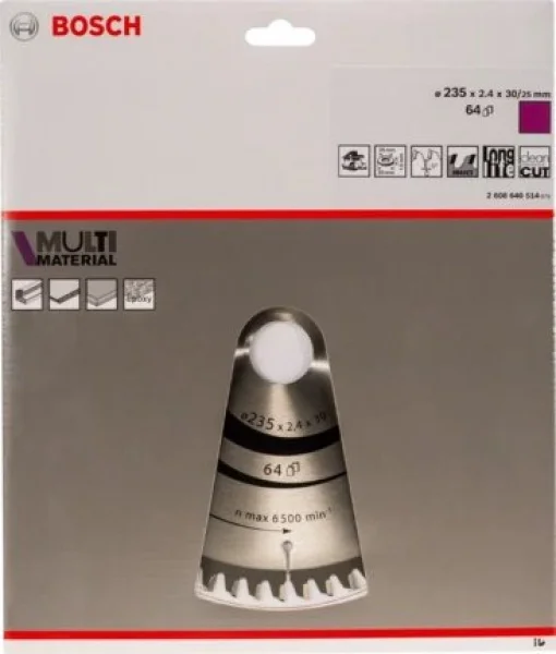 Bosch standard for multi material lama per sega circolare 235x30 mm multimateriale 2608640514 - dettaglio 2