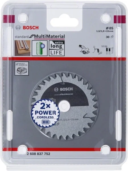 Bosch standard for multi material lama per sega circolare 85x15 mm per multimateriale 2608837752 - dettaglio 2
