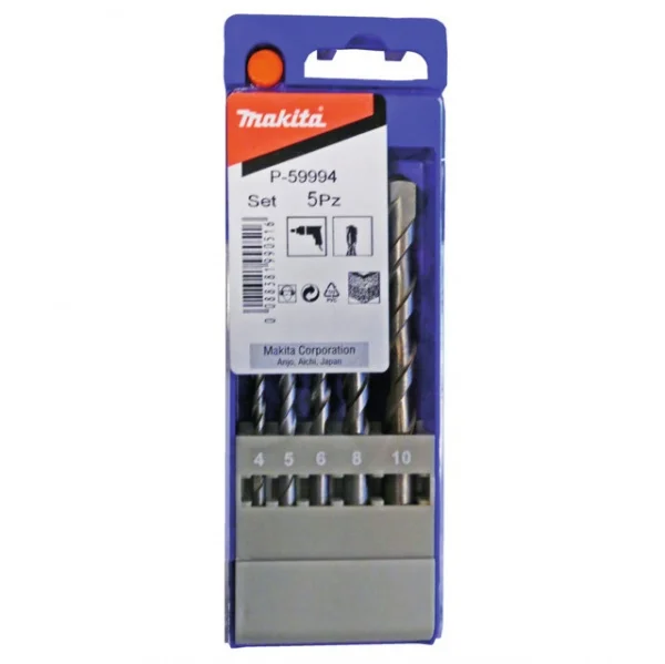 Makita p-59994 set di punte super din 8039 per muratura 5 pz. - dettaglio 1