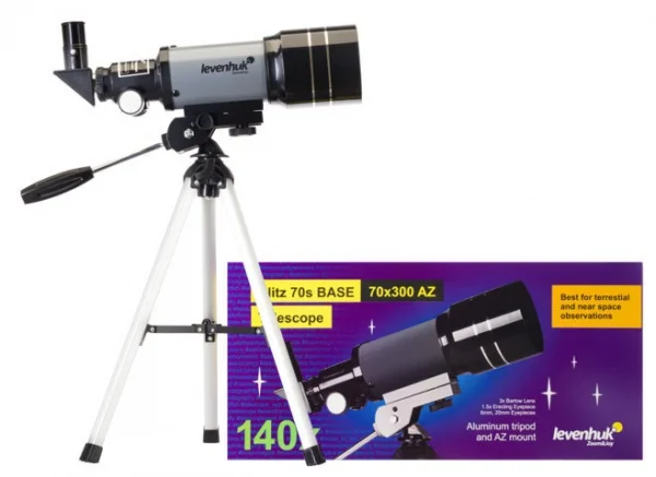 Levenhuk blitz 70s base telescopio rifrattore acromatico con treppiede da tavolo 77100 - dettaglio 2