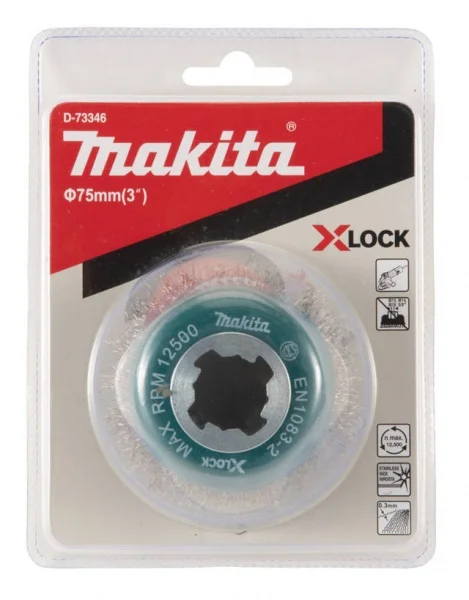 Makita d-73346 spazzola inox a tazza 75 mm x-lock per acciaio - dettaglio 3