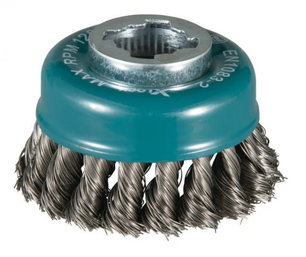Makita d-73374 spazzola a tazza 80 mm x-lock a filo intrecciato per acciaio - dettaglio 1