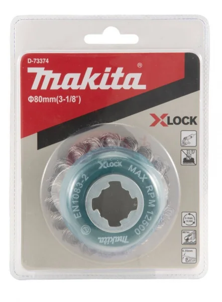 Makita d-73374 spazzola a tazza 80 mm x-lock a filo intrecciato per acciaio - dettaglio 4