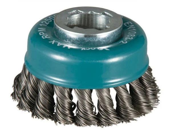 Makita d-73380 spazzola a tazza 80 mm x-lock a filo intrecciato per acciaio - dettaglio 1