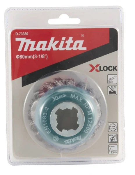 Makita d-73380 spazzola a tazza 80 mm x-lock a filo intrecciato per acciaio - dettaglio 3
