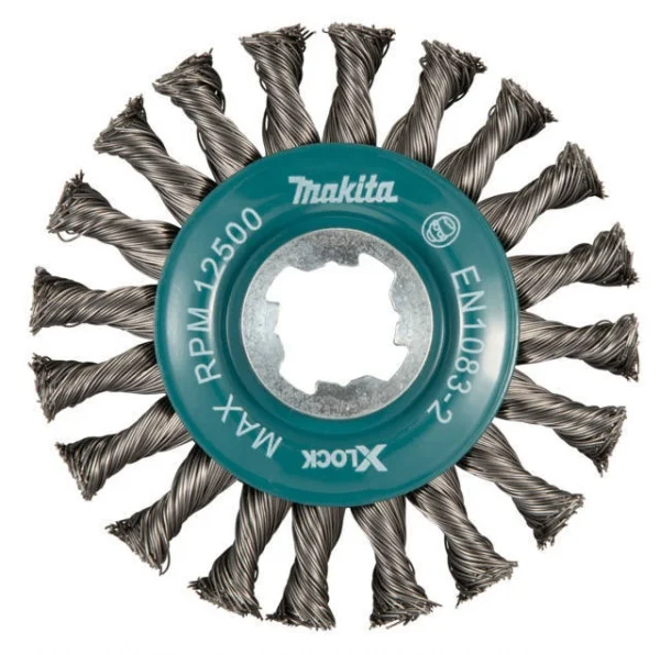 Makita d-73405 spazzola a ruota x-lock filo intrecciato full per acciaio - dettaglio 1
