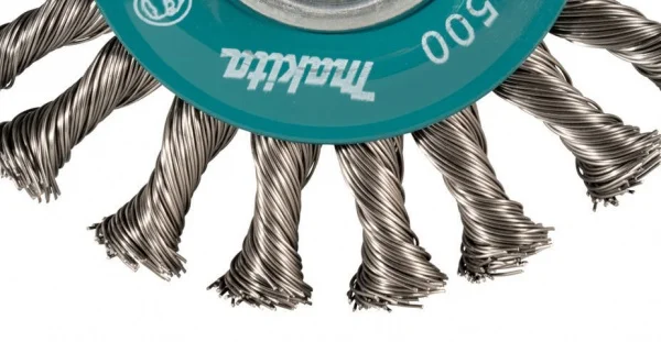 Makita d-73352 spazzola a ruota x-lock filo inox intrecciato full per acciaio - dettaglio 2