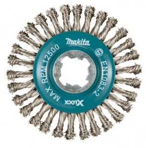 Makita d-73368 spazzola a ruota x-lock filo inox intrecciato stringer per acciaio - dettaglio 1