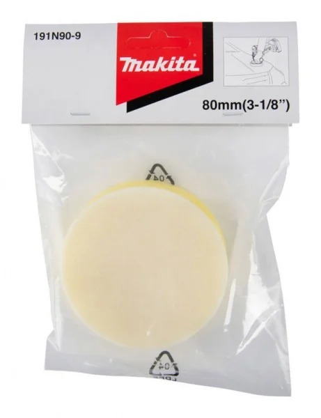 Makita 191n90-9 tampone attacco velcro 80 mm in spugna per cera - dettaglio 3