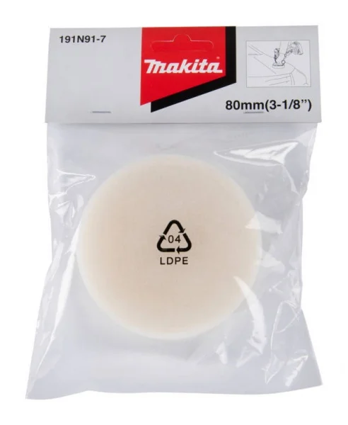 Makita 191n91-7 tampone attacco velcro 80 mm compatto per lucidatura - dettaglio 2