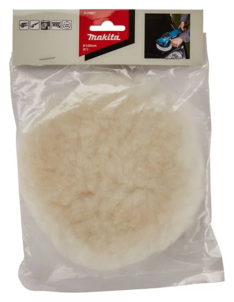 Makita d-70867 cuffia d'agnello attacco velcro 125 mm per lucidare - dettaglio 1