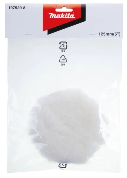 Makita 197920-8 cuffia d'agnello attacco velcro 125 mm per lucidare - dettaglio 2