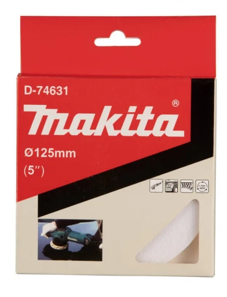 Makita d-74631 tampone velcrato 125 mm in feltro per lucidare - dettaglio 3