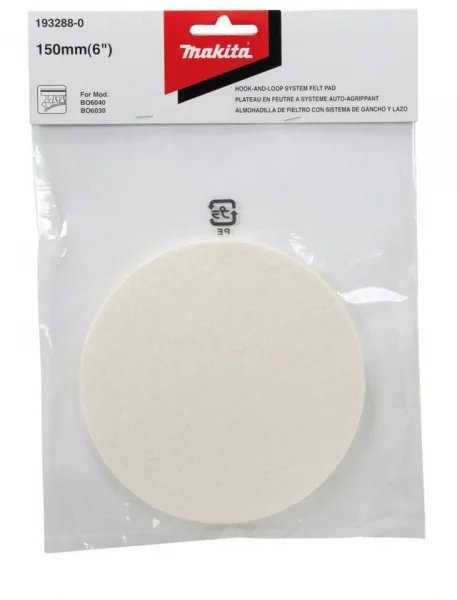 Makita 193288-0 tampone velcrato 150 mm in feltro per lucidare - dettaglio 2