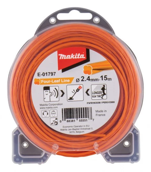 Makita  filo di nylon four-leaf arancione 2,4 mm - dettaglio 1