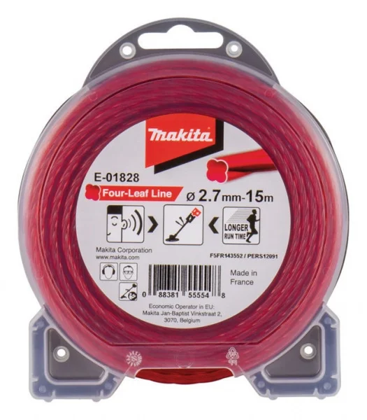 Makita filo di nylon four-leaf rosso 2,7 mm - dettaglio 1