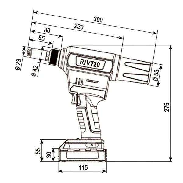 Rivit riv720 rivettatrice brushless a batteria 18v - dettaglio 2