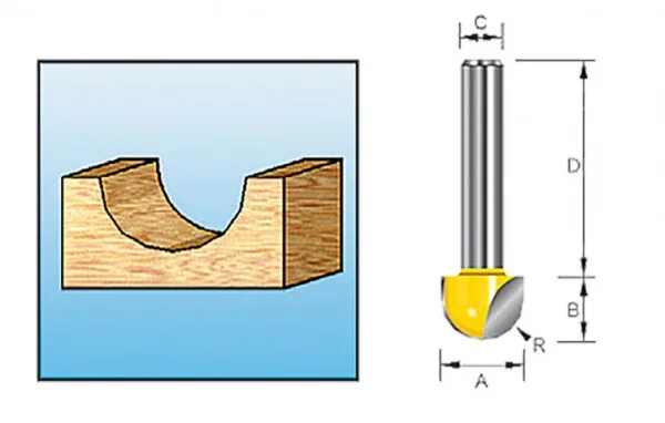 Makita fresa sferica con gambo 8 mm - dettaglio 2