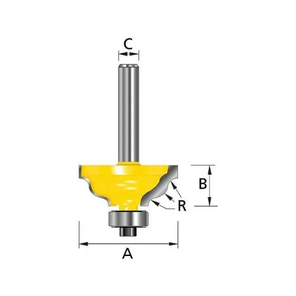 Makita d-11695 fresa a profilo onda con gambo 8 mm - dettaglio 1