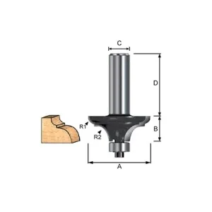 Makita d-11704 fresa a profilo classico con gambo 8 mm - dettaglio 1