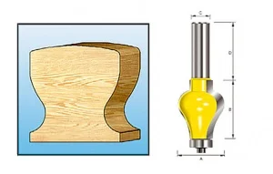 Makita d-11829 fresa per corrimano con gambo 12 mm - dettaglio 1