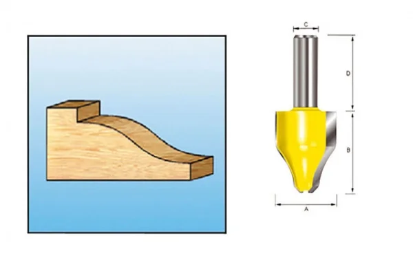 Makita d-11857 fresa ad ogiva verticale con gambo 12 mm - dettaglio 1