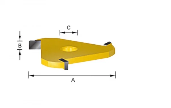 Makita tagliente fresa a tre ali per gambi 8 mm - dettaglio 1