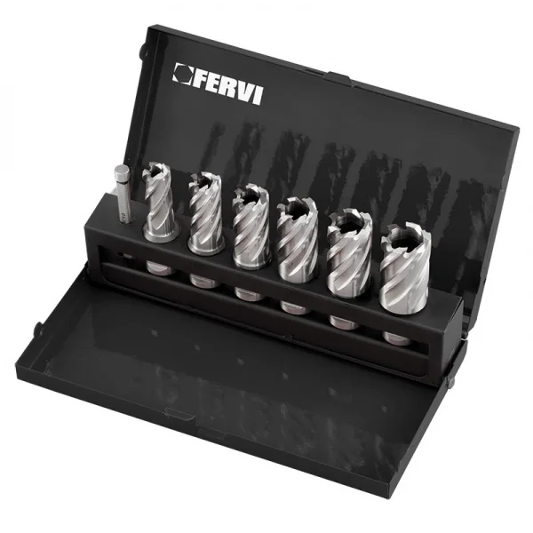 Fervi f011/6 serie di tazze a carotare attacco weldon 6 pz. - dettaglio 1