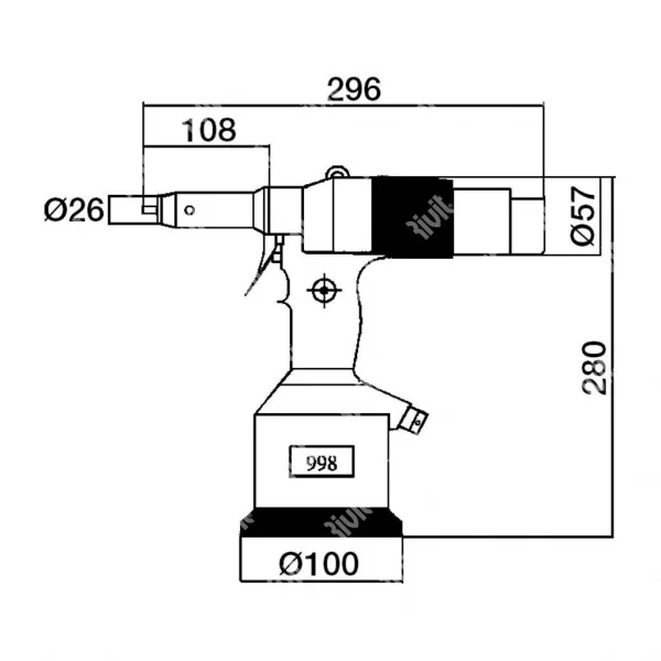 Rivit riv998 rivettatrice oleopneumatica bifase per inserti m3 - m12 2237000 - dettaglio 2