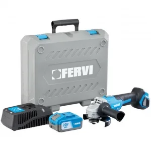 Fervi fb20ag3ab-14b smerigliatrice angolare 125 mm brushless a batteria 20 v - dettaglio 1