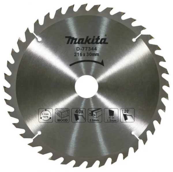 Makita d-77344 lama tct per troncatrici 216x30 mm per legno - dettaglio 1