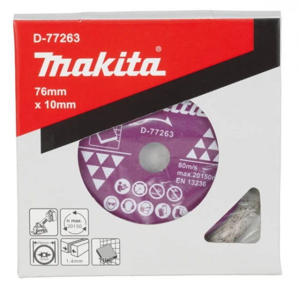 Makita d-77263 disco diamantato 76x10 mm a corona continua per piastrelle - dettaglio 3