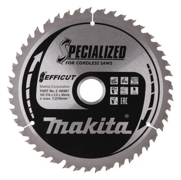 Makita e-06987 efficut lama tct per troncatrici 216x30 mm per legno - dettaglio 1