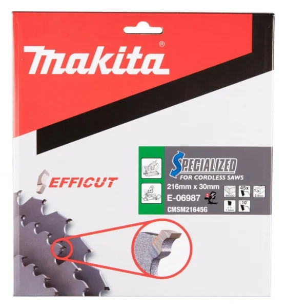 Makita e-06987 efficut lama tct per troncatrici 216x30 mm per legno - dettaglio 3
