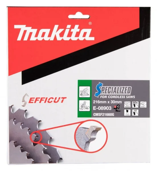 Makita e-08903 efficut lama tct per troncatrici 216x30 mm per legno - dettaglio 3