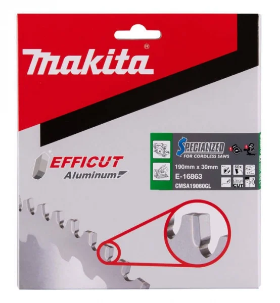 Makita e-16863 efficut lama tct per seghe circolari 190x30 mm per alluminio - dettaglio 2