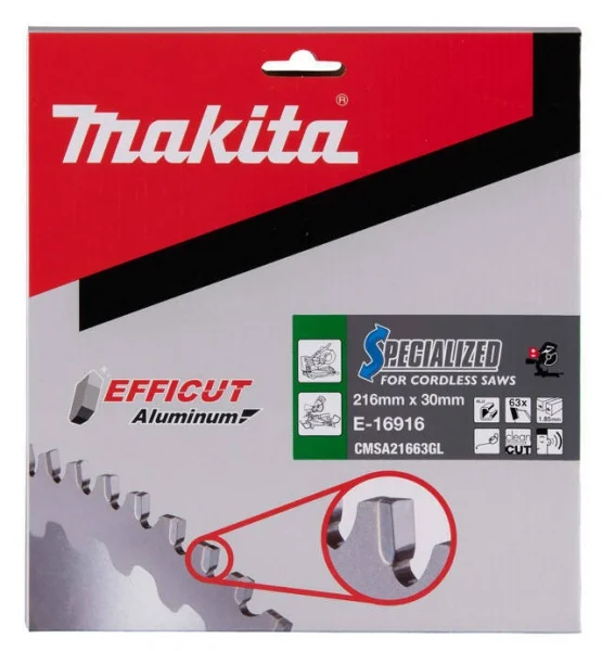 Makita e-16916 efficut lama tct per troncatrici 216x30 mm per alluminio - dettaglio 3