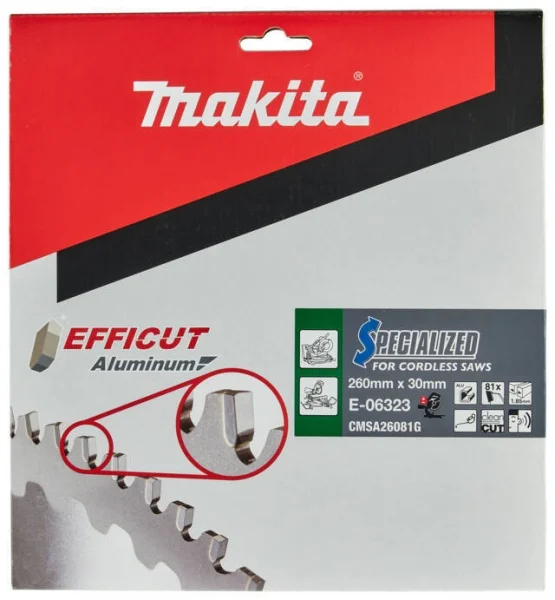 Makita e-06323 efficut lama tct per troncatrici 260x30 mm per alluminio - dettaglio 2