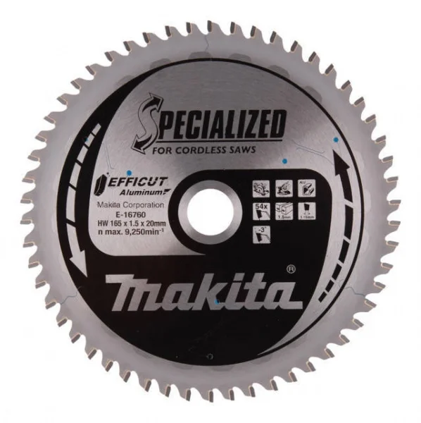 Makita e-16760 efficut lama tct per seghe circolari 165x20 mm per legno - dettaglio 1