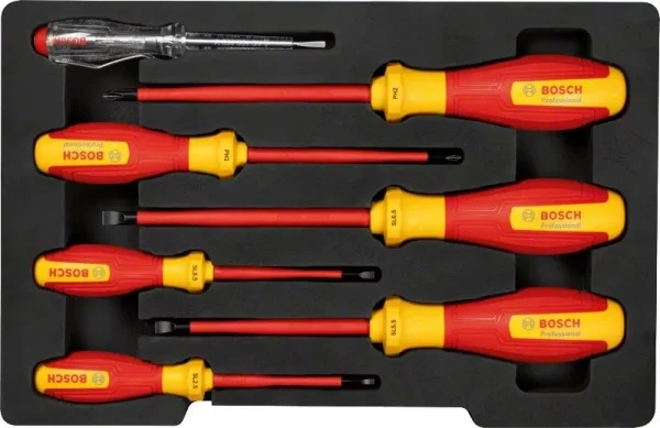 Bosch 1600a02nf7 set di cacciavite phillips e lama piatta isolati vde 7 pz. - dettaglio 2