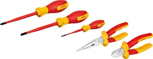 Bosch 1600a02ng2 set di utensili manuali isolati vde per elettricisti 5 pz. - dettaglio 1