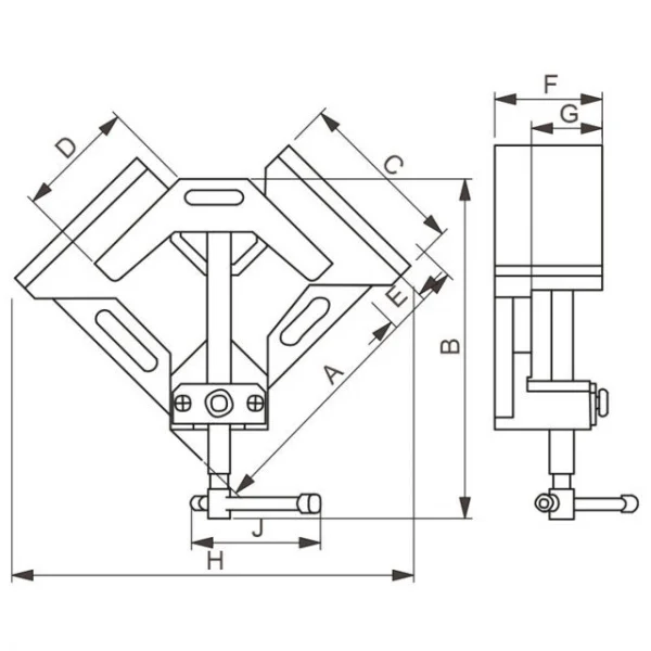 Fervi 0205 morsa 90° in alluminio per saldatura profilati - dettaglio 2