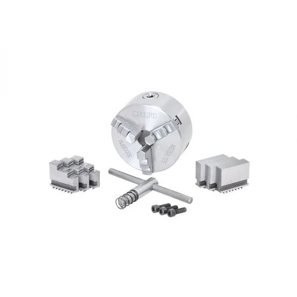Fervi m075a/125 mandrino di precisione autocentrante 3+3+3 griffe per tornio - dettaglio 1