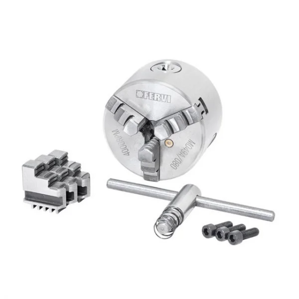 Fervi m049a/080 mandrino a 3+3 griffe autocentrante di precisione per tornio - dettaglio 1