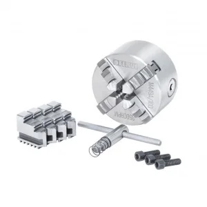Fervi m449a/100 mandrino a 4+4 griffe di precisione autocentrante per tornio - dettaglio 1