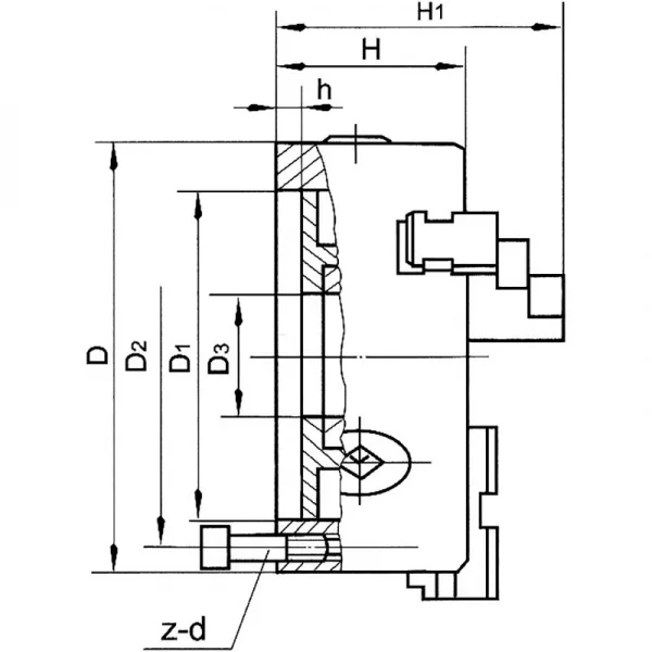 Fervi m449a/160 mandrino a 4+4 griffe di precisione autocentrante per tornio - dettaglio 2